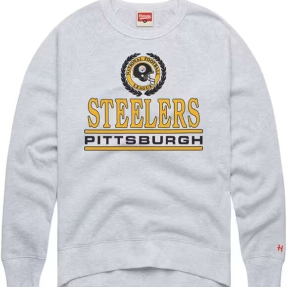 NWT Homage Pittsburgh Steelers Gray Collegiate Crest Long Sleeve Sweatshirt XL - Picture 5 of 5